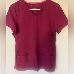 HeartSoul Women's Burgundy Scrub Top, size S